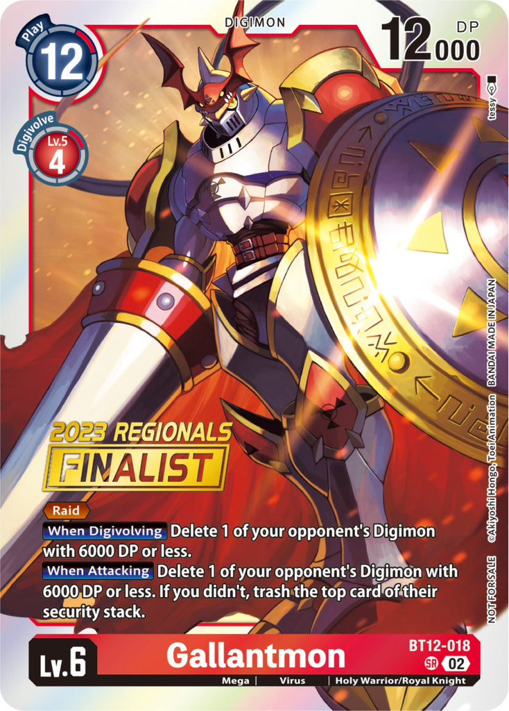gallantmon digimon card game Gallantmon [BT12-018] (2023 Regionals Finalist) [Across Time]