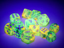 Nebula: 12mm d6 Spring/white Luminary Dice Block (36 dice)