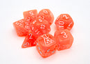 Lab Dice Translucent: Neon Orange/White 7-Die Set (with bonus die)