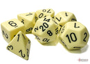 Opaque: Polyhedral Pastel Yellow/black (7-Dice Set)
