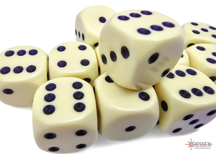 Opaque: 16mm D6 Pastel Yellow/black (12 Dice)