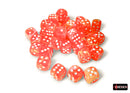 Festive: 12mm d6 Dahlia/white Luminary Dice Block (36 dice)