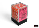 Festive: 12mm d6 Dahlia/white Luminary Dice Block (36 dice)