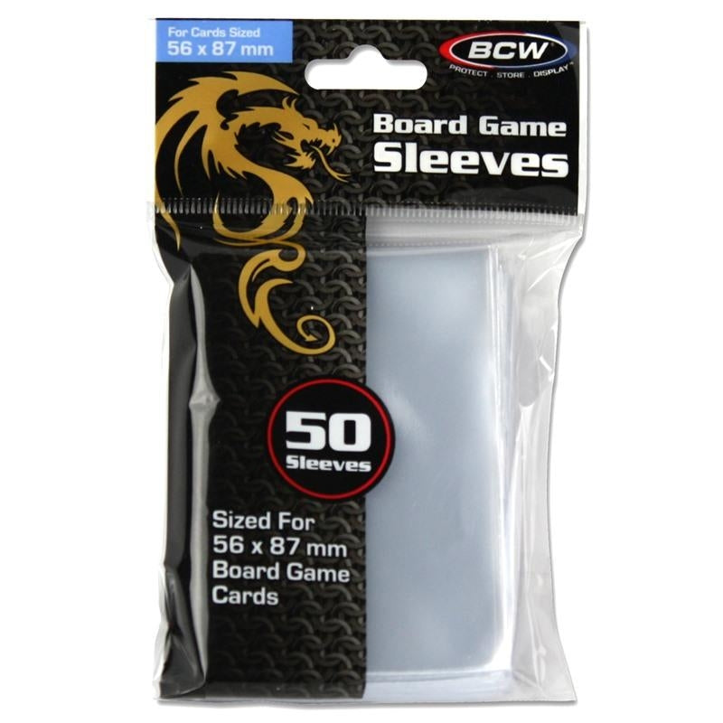 Image for Board Game Sleeves Mini (56mm x 87mm) - Clear (50-Pack) [BCW Card Sleeves]