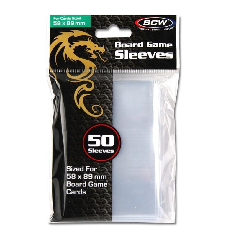 Image for Board Game Sleeves Mini (58mm x 89mm) - Clear (50-Pack) [BCW Card Sleeves]