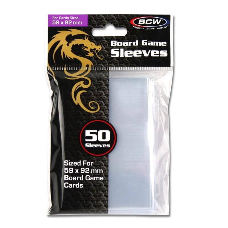 Image for Board Game Sleeves Mini (59mm x 92mm) - Clear (50-Pack) [BCW Card Sleeves]