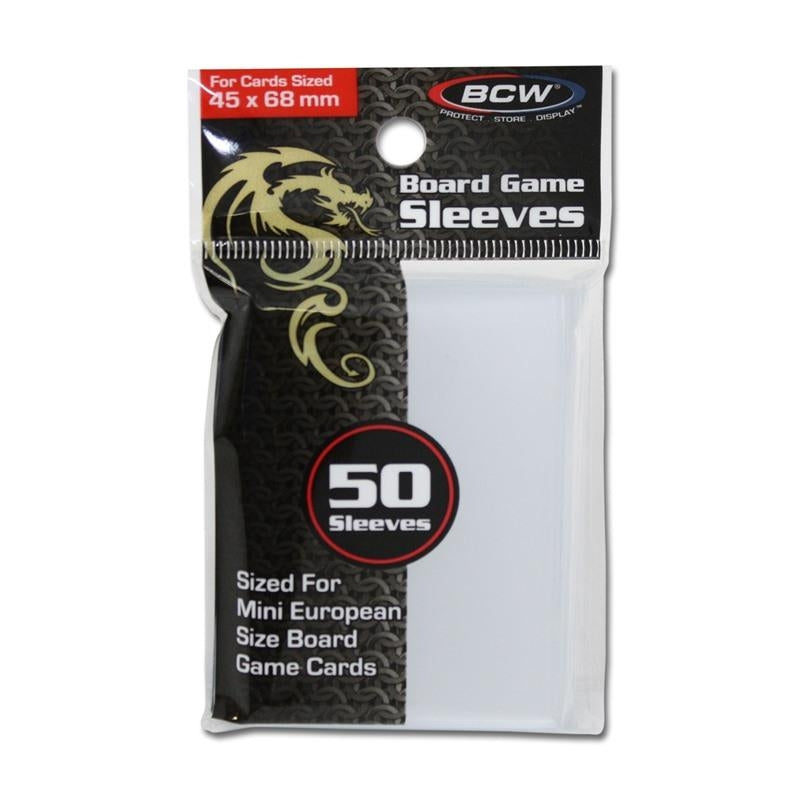 Image for Board Game Sleeves Mini-European (45mm x 68mm) - Clear (50-Pack) [BCW Card Sleeves]