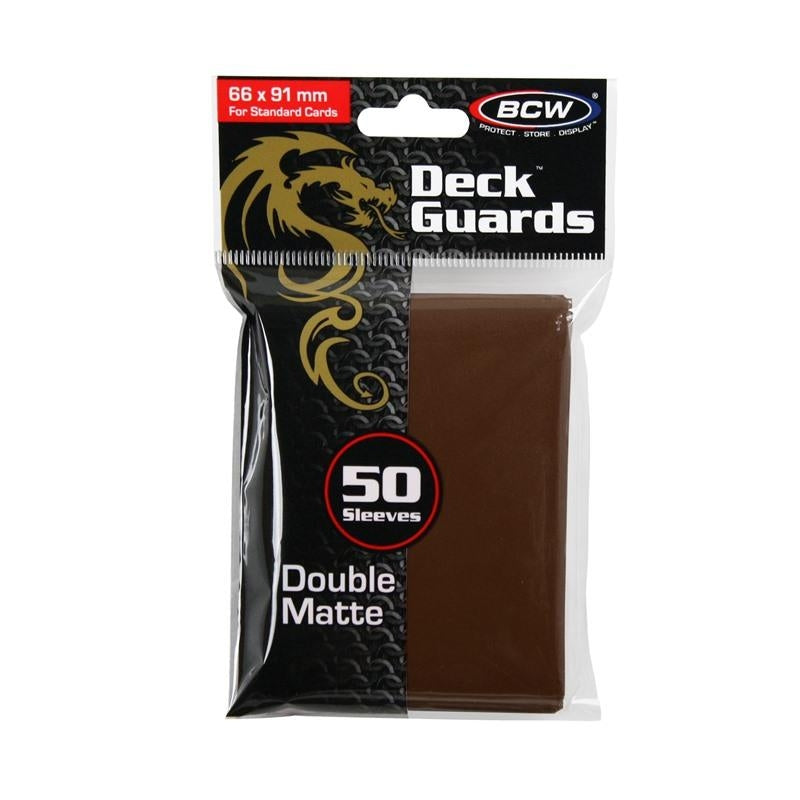 Image for Deck Guards Double Matte Standard - Brown (50-Pack) [BCW Card Sleeves]