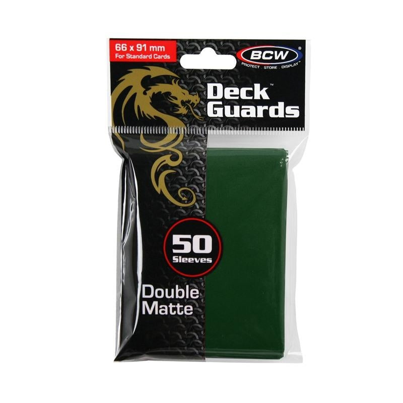 Image for Deck Guards Double Matte Standard - Green (50-Pack) [BCW Card Sleeves]