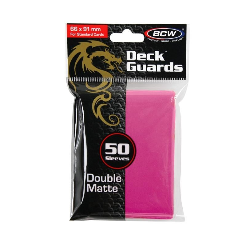 Image for Deck Guards Double Matte Standard - Pink (50-Pack) [BCW Card Sleeves]