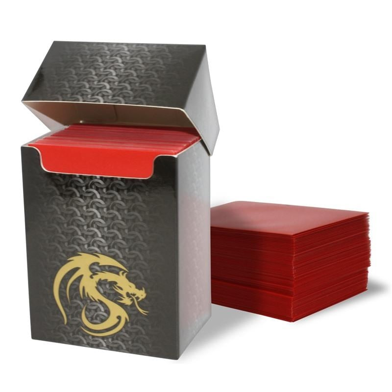 Image for Deck Guards Double Matte Standard - Red (80-Pack) [BCW Card Sleeves]
