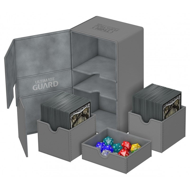 Image for Twin Flip 'n' Tray Deck Case - Grey (Holds 200+) [Ultimate Guard Deck Boxes]
