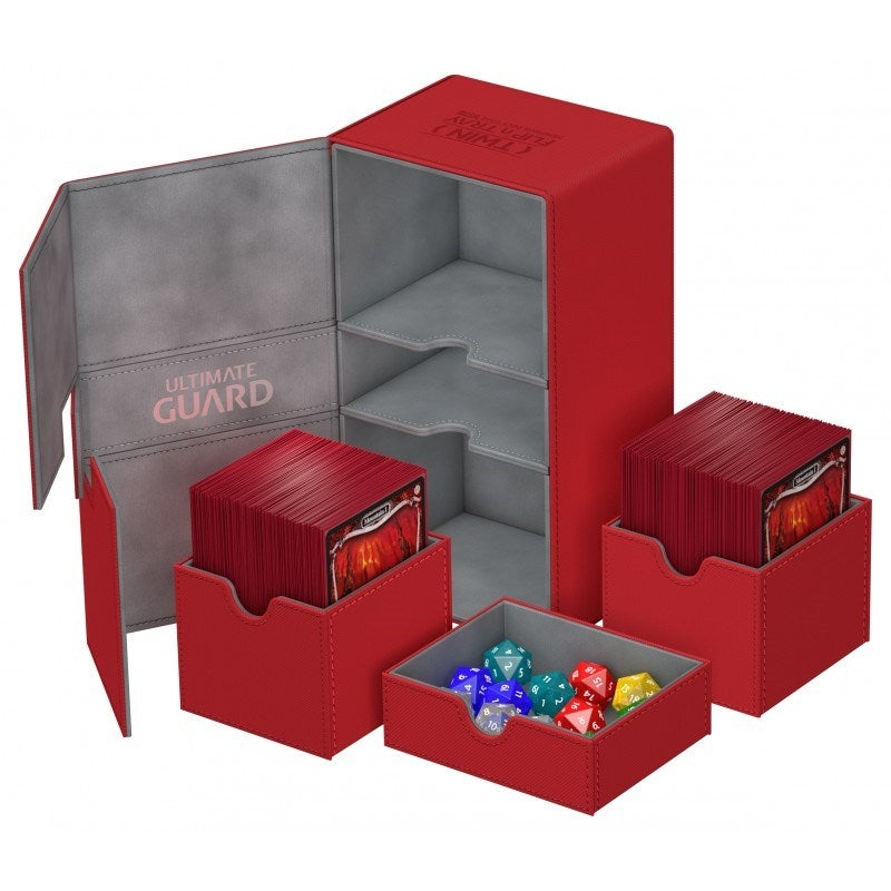 Image for Twin Flip 'n' Tray Deck Case - Red (Holds 200+) [Ultimate Guard Deck Boxes]
