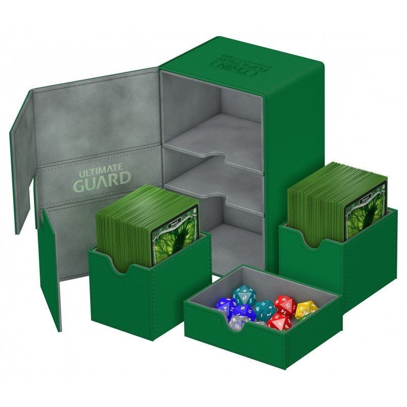 Image for Twin Flip 'n' Tray Deck Case - Green (Holds 160+) [Ultimate Guard Deck Boxes]