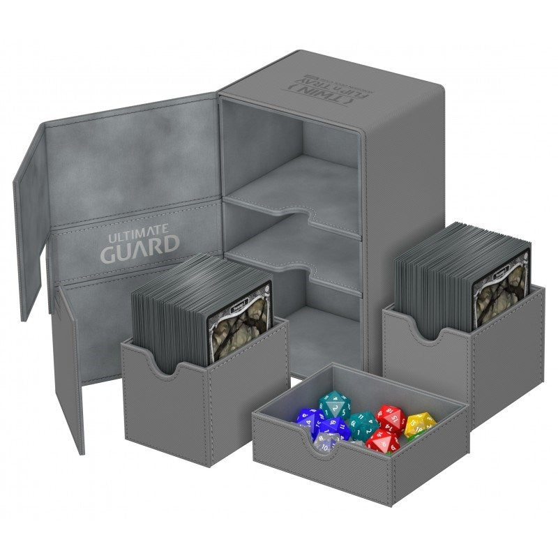 Image for Twin Flip 'n' Tray Deck Case - Grey (Holds 160+) [Ultimate Guard Deck Boxes]