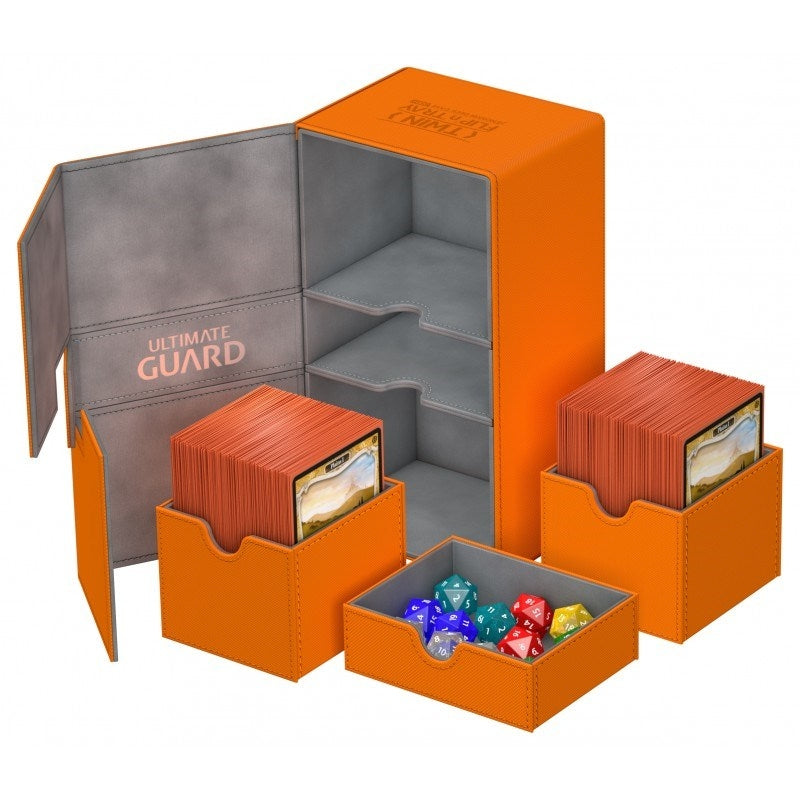 Image for Twin Flip 'n' Tray Deck Case - Orange (Holds 200+) [Ultimate Guard Deck Boxes]