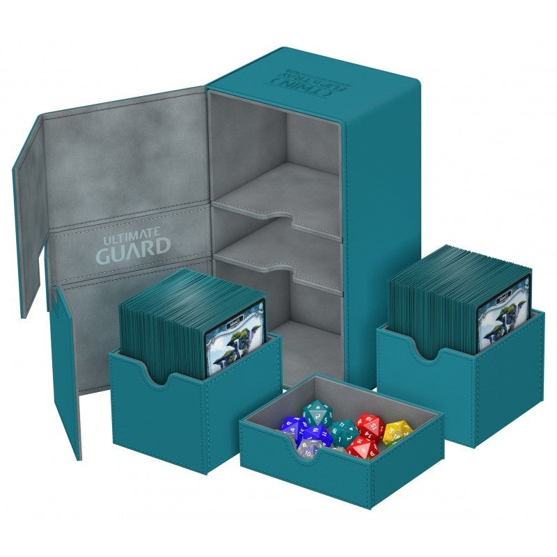 Image for Twin Flip 'n' Tray Deck Case - Petrol (Holds 200+) [Ultimate Guard Deck Boxes]