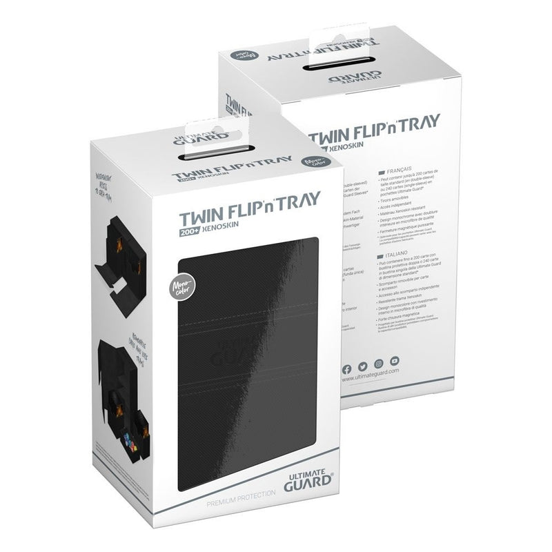 Image for Twin Flip 'n' Tray Xenoskin Monocolor Deck Case - Black (Holds 200+) [Ultimate Guard Deck Boxes]