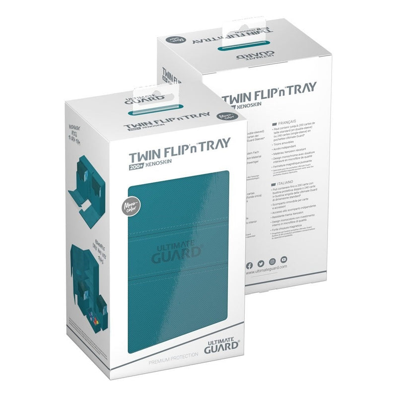 Image for Twin Flip 'n' Tray Xenoskin Monocolor Deck Case - Petrol (Holds 200+) [Ultimate Guard Deck Boxes]