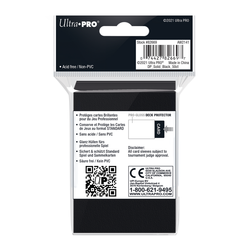 Ultra PRO: Standard 50ct Sleeves - PRO-Gloss (Black)