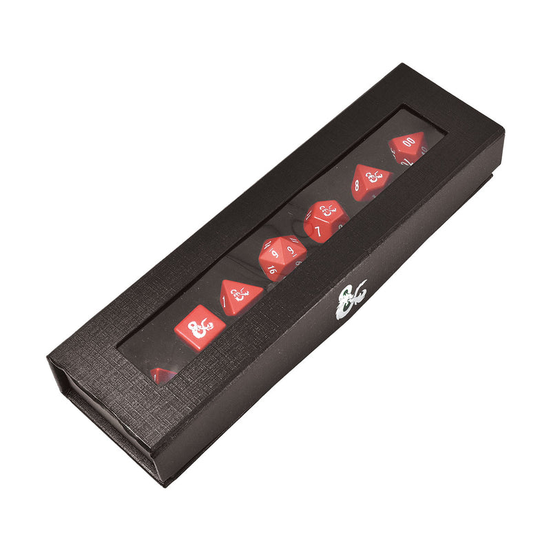 Ultra PRO: Heavy Metal Dice - Dungeons & Dragons (7-Dice Set / Red and White)
