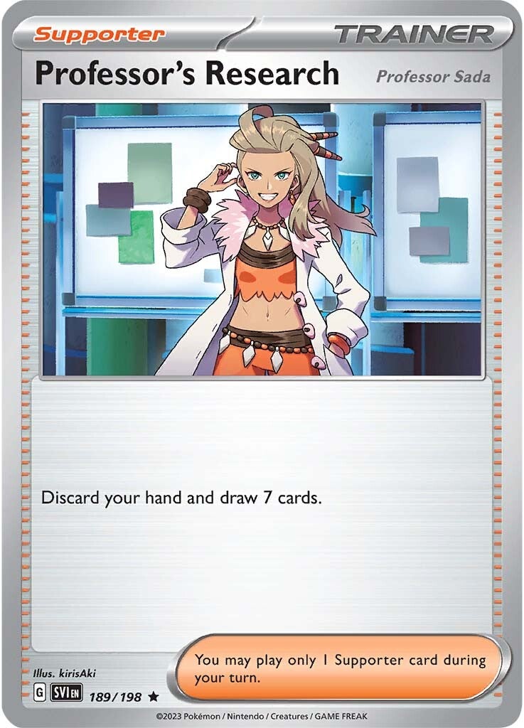 pokemon set with 189 cards Professor's Research (Professor Sada) (189/198) [Scarlet & Violet: Bas