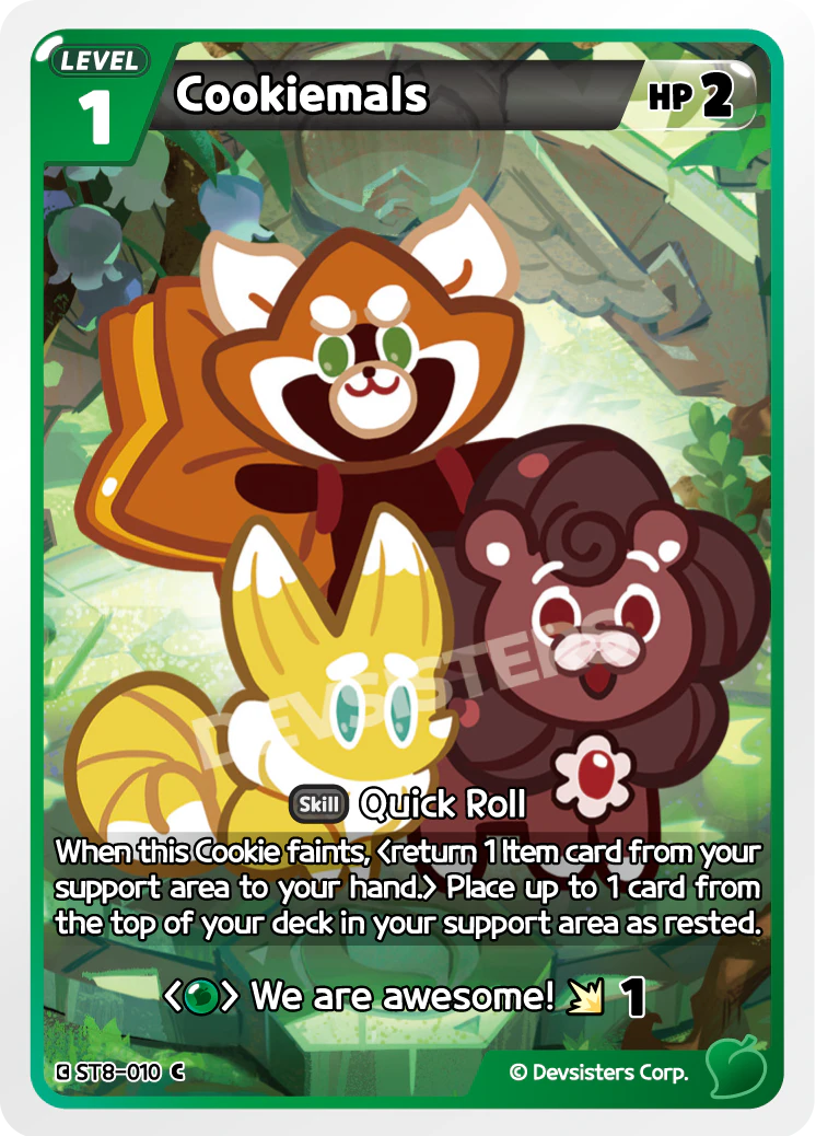 Image for Cookiemals (ST8-010) [Guardian Winds] - CookieRun: Braverse TCG