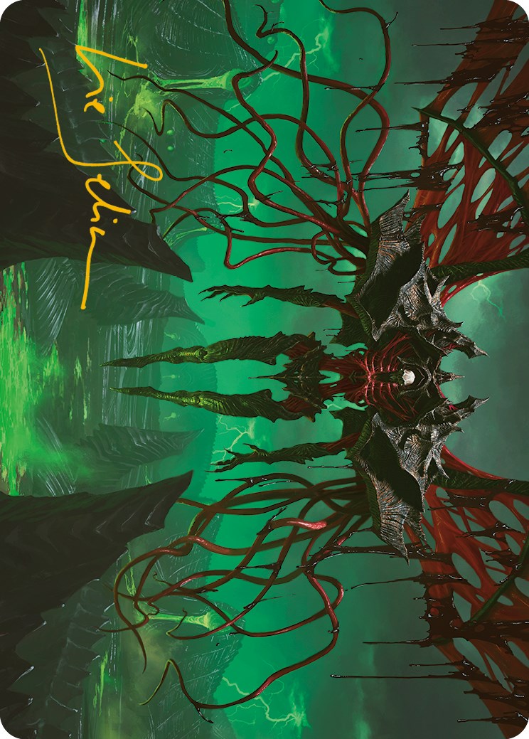mtg signed art cards phyrexia all will be one Archfiend of the Dross Art Card (Gold-Stamped Signature) [Phyrexia: All  Will Be One Art Series]