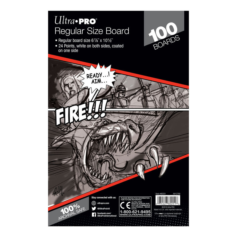 Ultra PRO: Comic Boards - Regular Size (6-3/4" x 10-1/2" / 100-Pack)
