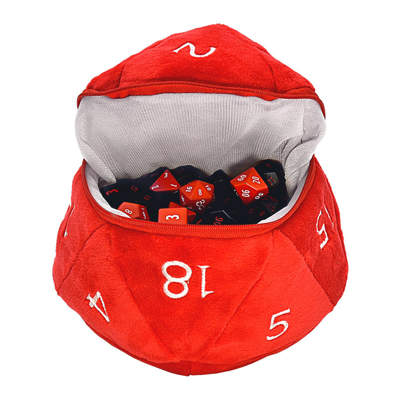 Ultra PRO: Dice Bag - Plush D20 (Red and White)