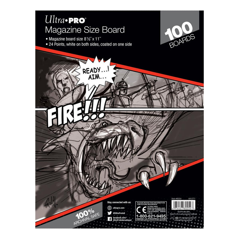 Ultra PRO: Comic Boards - Magazine Size (8-1/2" x 11" / 100-Pack)