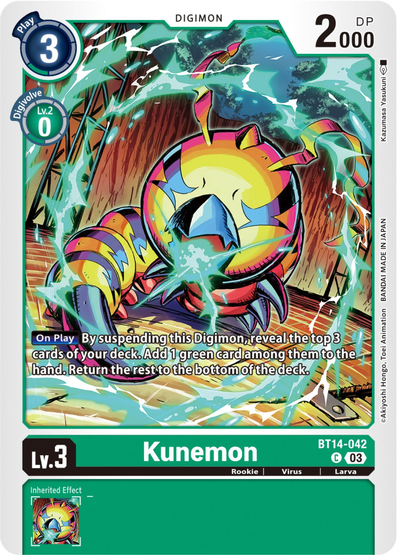 legendary digimon cards Kunemon [BT14-042] [Blast Ace]