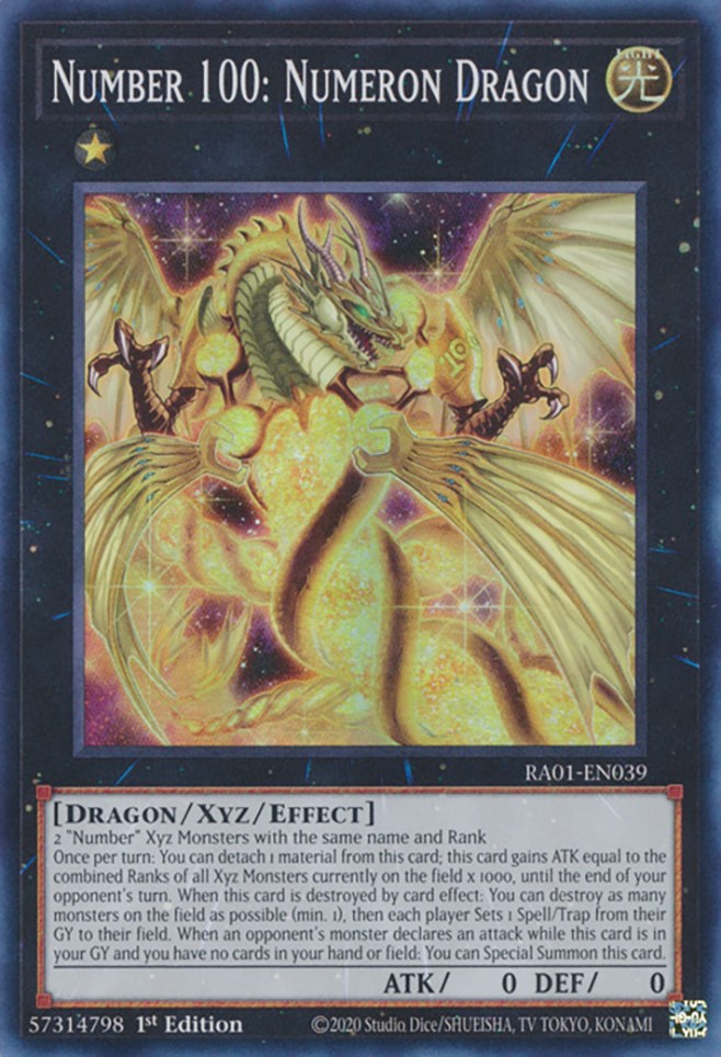 yugioh numeron cards Number 100: Numeron Dragon [RA01-EN039] Super Rare