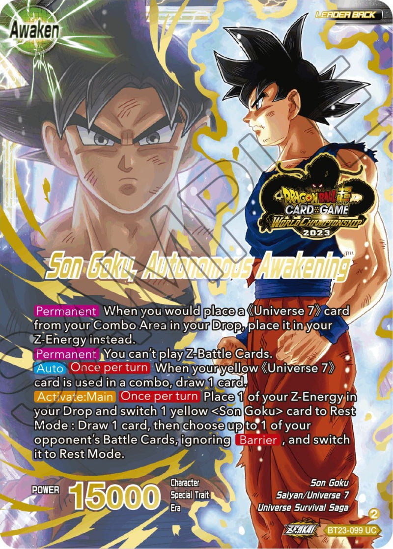 dragon ball super card game son goku the awakened power BGS 10 Son Goku, The Awakened Power One of the most recognizable cards in the history of the Dragon Ball Super Card Game. Collectors may have different opinions on its