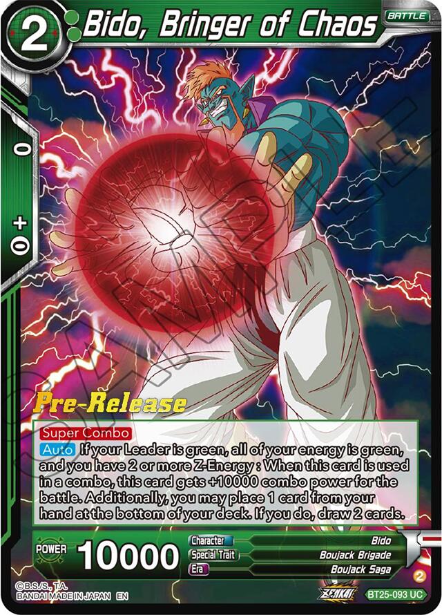 Bido, Bringer of Chaos (BT25-093) [Legend of the Dragon Balls Prerelea