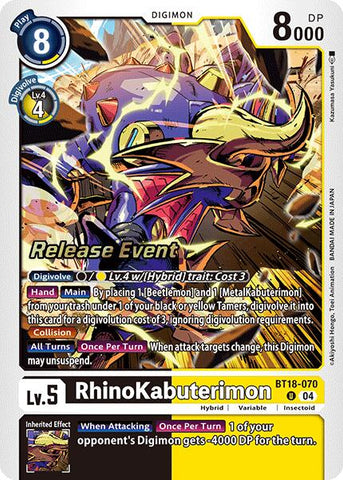 RhinoKabuterimon [BT18-070] [Release Special Booster Ver.2.0 Promos]