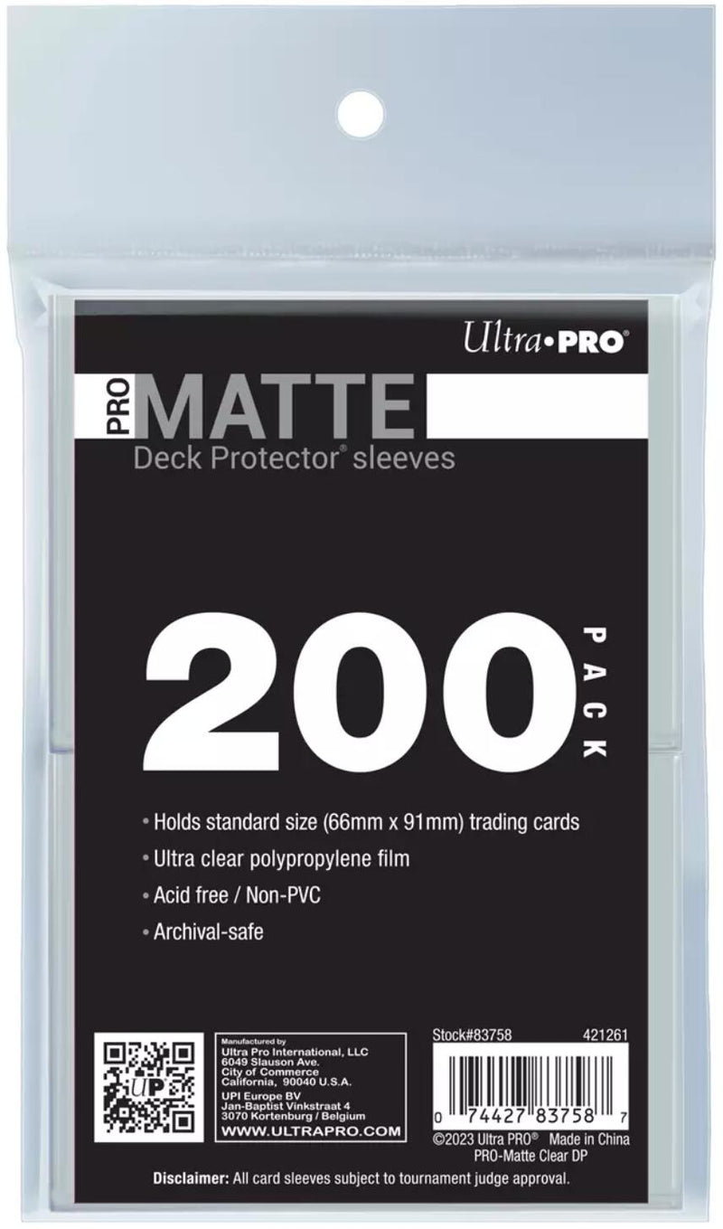 Ultra PRO: Standard 200ct Sleeves - PRO-Matte (Clear)