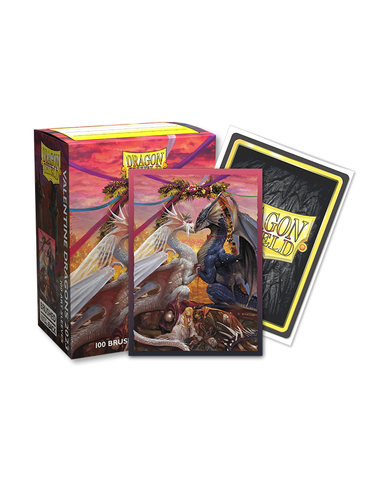 Dragon Shield: Standard 100ct Brushed Art Sleeves - Valentine Dragons (2023)