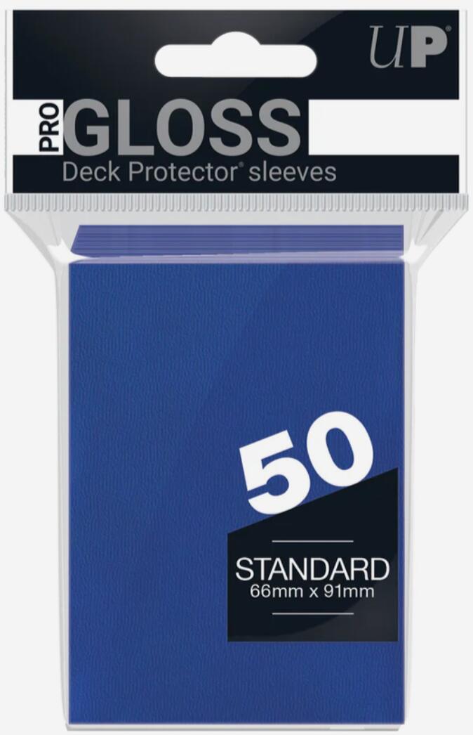 Ultra PRO: PRO-Gloss Standard Deck Protectors - Blue (50-Pack) (Modern Logo)