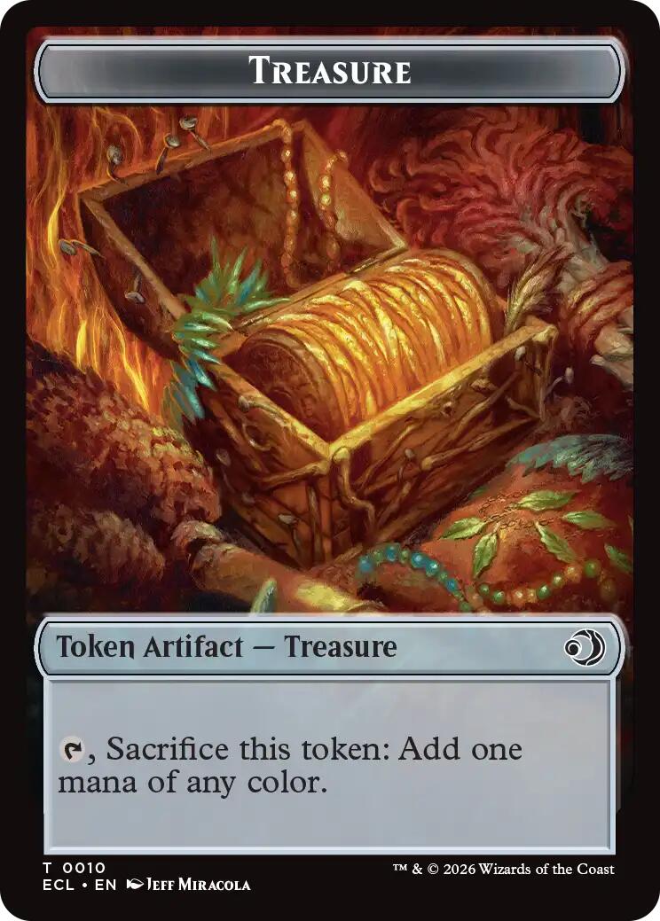 Kithkin // Treasure Double-Sided Token [Lorwyn Eclipsed Tokens]