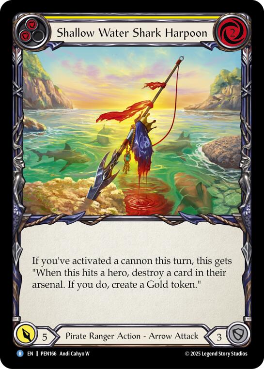 Shallow Water Shark Harpoon (Yellow) (Rainbow Foil) [PEN166] (Compendium of Rathe)  Rainbow Foil