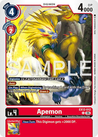 Apemon [EX12-012] [Digital World Shambala]