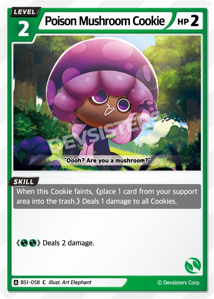 Image for Poison Mushroom Cookie (058) (BS1-058) [Brave Beginning] - CookieRun: Braverse TCG