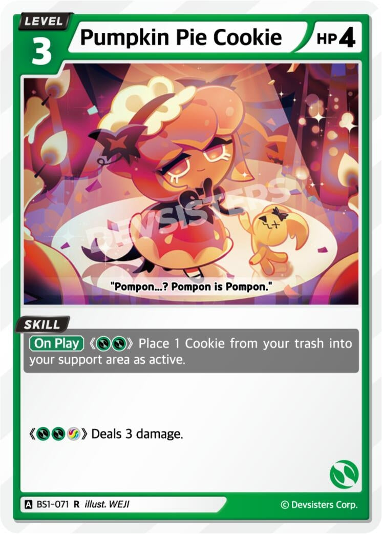 Image for Pumpkin Pie Cookie (BS1-071) [Brave Beginning] - CookieRun: Braverse TCG