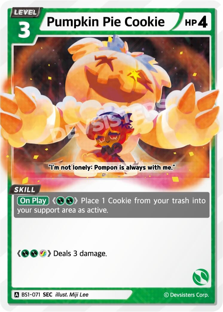 Image for Pumpkin Pie Cookie (SEC) (BS1-071) [Brave Beginning] - CookieRun: Braverse TCG