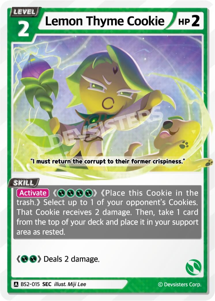 Image for Lemon Thyme Cookie (SEC) (BS2-015) [Brave Beginning] - CookieRun: Braverse TCG