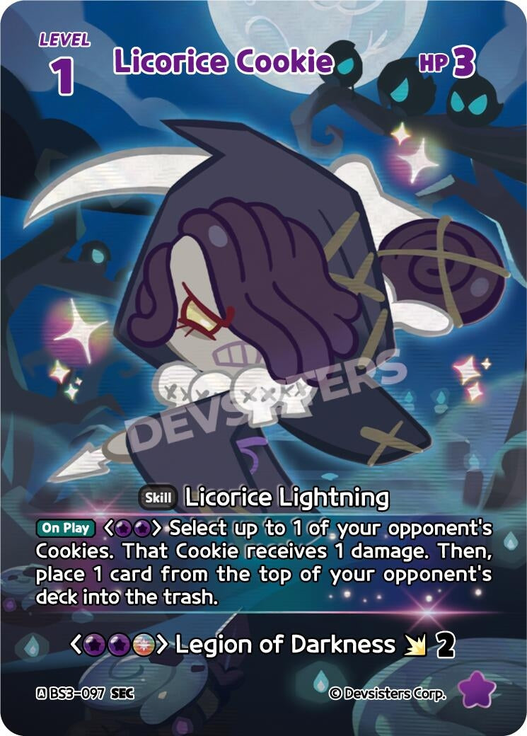 Image for Licorice Cookie (SEC) (BS3-097) [Age of Heroes and Kingdoms] - CookieRun: Braverse TCG