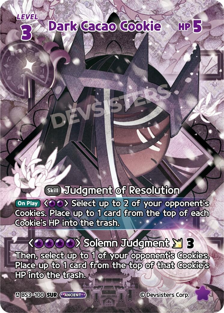Image for Dark Cacao Cookie (SUR) (BS3-100) [Age of Heroes and Kingdoms] - CookieRun: Braverse TCG
