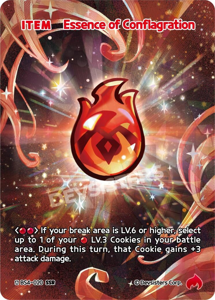 Image for Essence of Conflagration (SSR) (BS4-020) [Age of Heroes and Kingdoms] - CookieRun: Braverse TCG