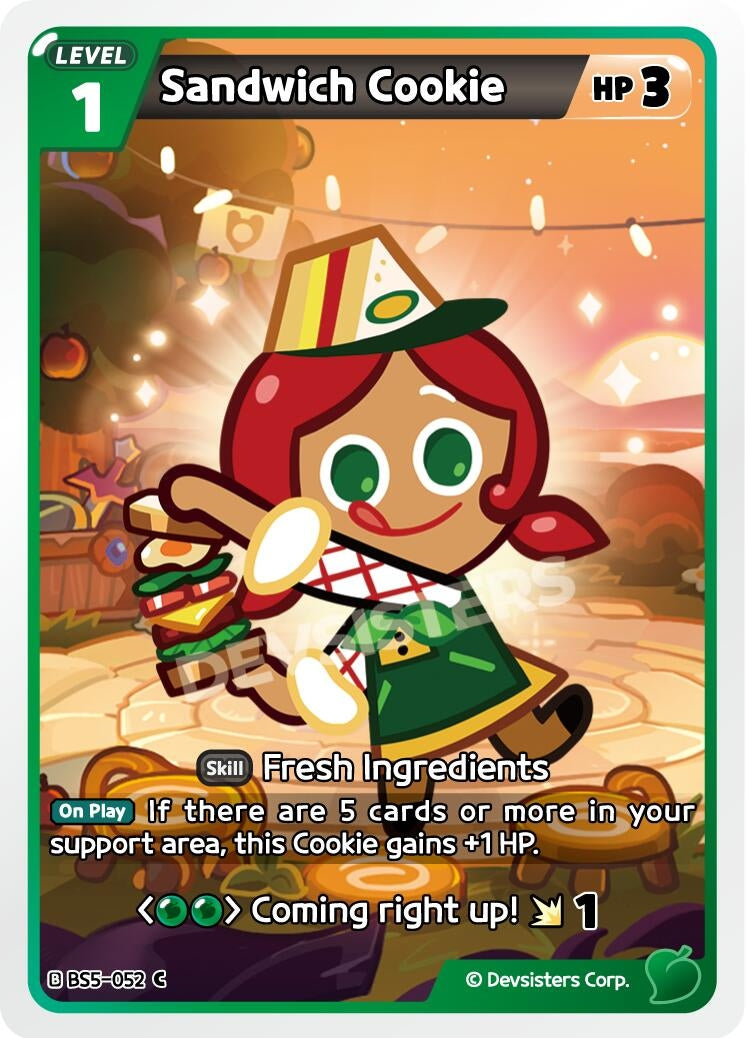 Image for Sandwich Cookie (052) (BS5-052) [Arena of Glory] - CookieRun: Braverse TCG